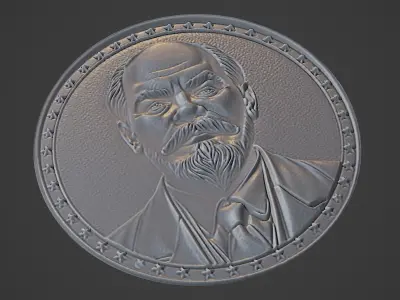 Vladimir Ilyic Lenin Medallion 3D print model