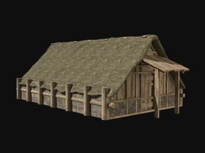 VIKING NORDIC NORSEMAN MEDIEVAL FANTASY HOUSE COTTAGE COLLECTION Free low-poly 3D model