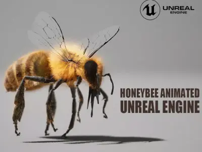 Honey Bee FUR UNREAL project  Maya base rig 3D model
