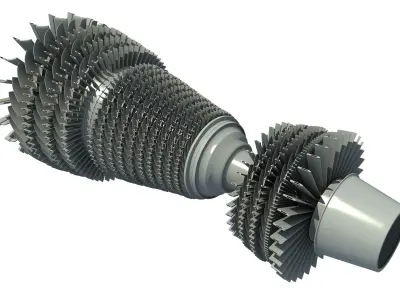 Turbine jet engine 3D model