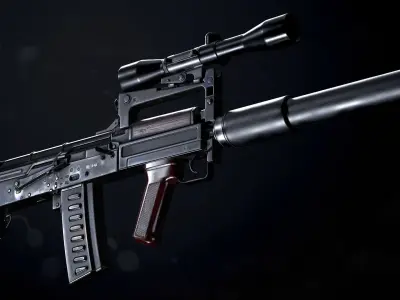 OTs-14 Groza Variants PBR Low-poly 3D model