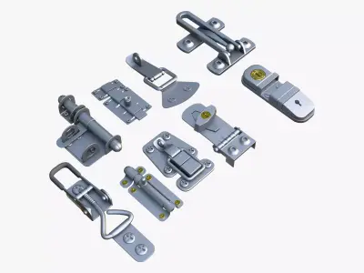 Metal Fastener and Clasp Set M1 3D model