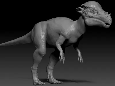 Dinosaur Pachycephalosaurus Sculpt Project 3D model