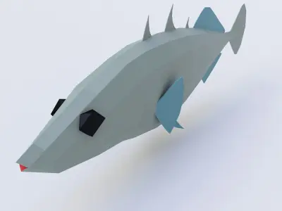 Stickleback fish low poly 3d model  Low-poly 3D model