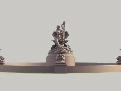 mermaid sculpture 3D model