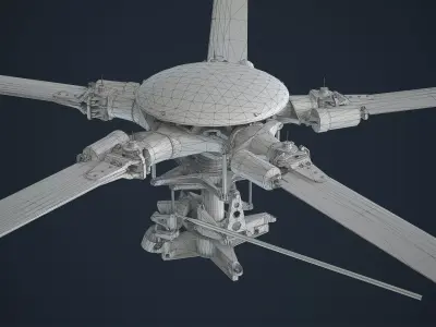 MH-6 Little Bird Rotors Low-Poly Low-poly 3D model