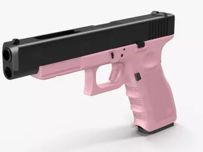 Glock 34 Pink Low-poly 3D model