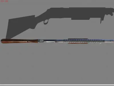 M1897 Pubg Low-poly 3D model