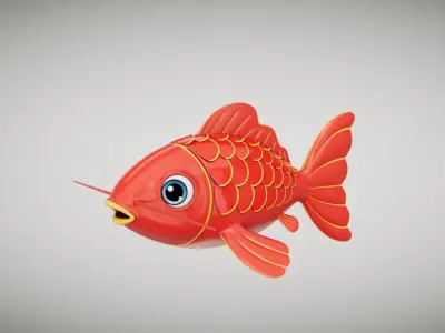 Rigged Cartoon Fish 3D model