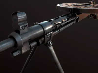 DP-28 Light Machine Gun PBR Low-poly 3D model