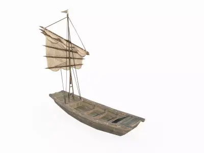 Water transportation small sailboats 3D model