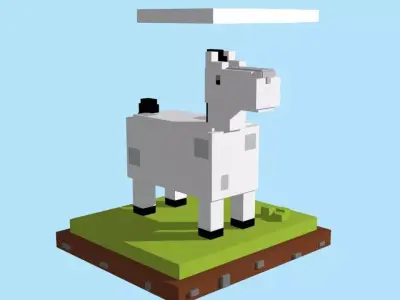 VOXEL HORSE - MODEL 2 Low-poly 3D model