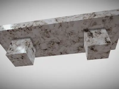 White Marble Bench  Free low-poly 3D model