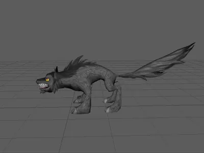 Wolf Rigged Animated Low Poly 3D model Low-poly 3D model