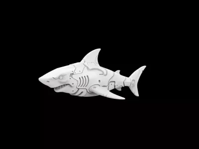 Shark Mech Guardian 3D Printable Model 3D print model