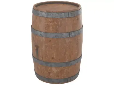 Wine Barrel 1 Low-poly 3D model