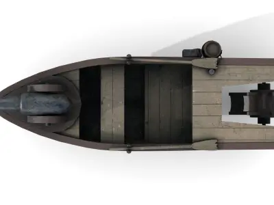 Warship with Cannon 2 Low-poly 3D model