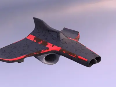 Aircraft Commercial Spaceship Fighter 3D model