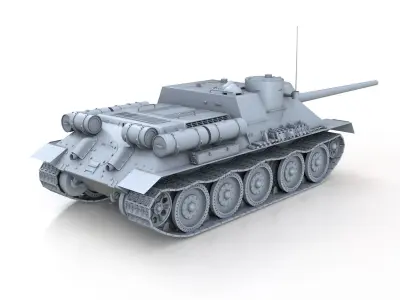 SU-100 - Soviet Tank Destroyer  3D model