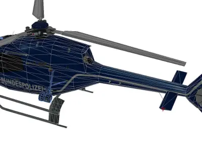 Eurocopter EC-120 Bundespolizei livery Low-poly 3D model