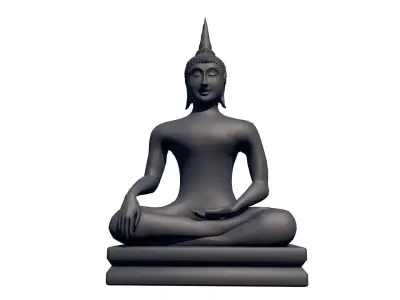 Sukhothai buddha statue 3D model
