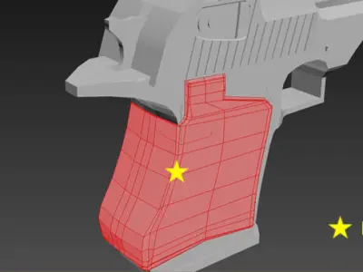 Desert Eagle 3 textures - Low-High poly Low-poly 3D model