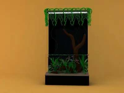 aquarium and glofish Low-poly 3D model