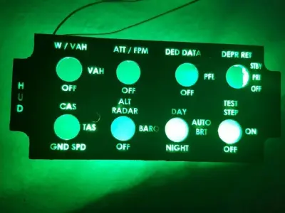 f-16 HUD panel with back-light 3D print model