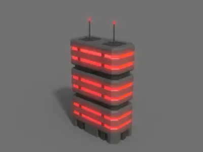 PBR Sci-Fi Building A34 Low-poly 3D model