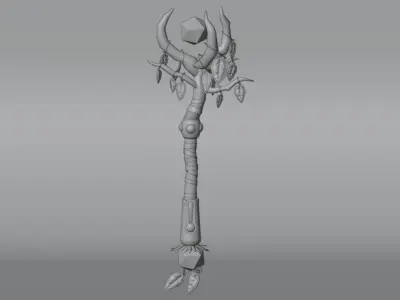 magic staff Low-poly 3D model