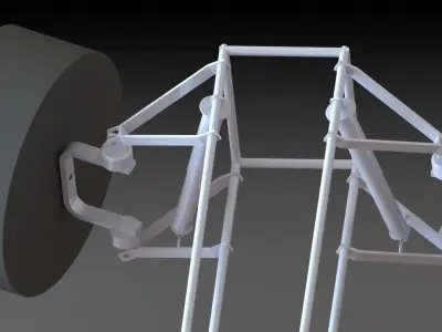 A vehicle suspension system Low-poly 3D model