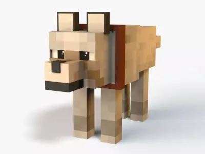 Minecraft Wolf Low-poly 3D model