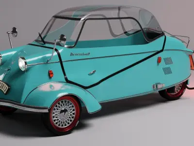 Messerschmitt Kabienenroller Low-poly 3D model