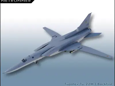 Tupolev Tu-22M3 Backfire Low-poly 3D model
