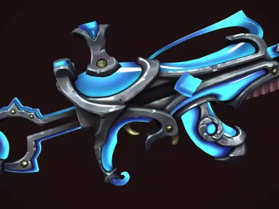 Crystal assault rifle Low-poly 3D model