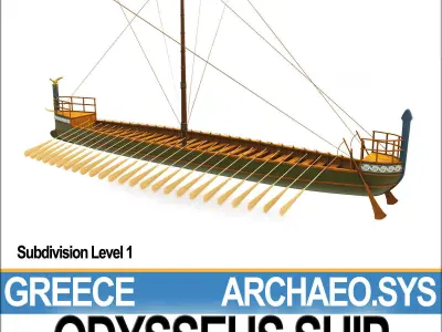 Greek Homeric Odysseus Ship 3D model