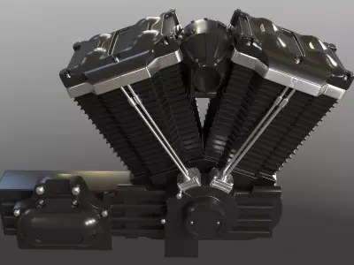 3D V-Twin Engine 3D model