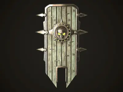 Undead Shield Low-poly 3D model