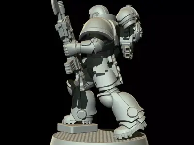 Sci-Fi Heavy Trooper STL Modular Power Armor 32mm Miniature V6 3D print model