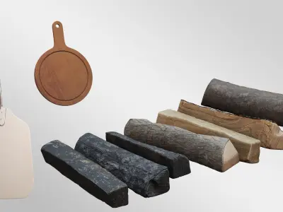 Pizza Oven Set01 3D model