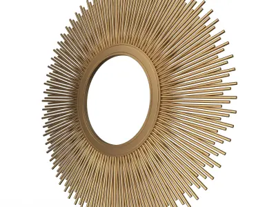 Leaf Round Mirror Free low-poly 3D model