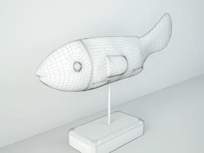 Mali Wood Bozo Fish Puppet 4 3D model