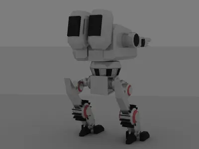 Steel fighting robot Free low-poly 3D model