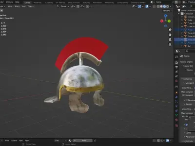ancient roman helmet Free low-poly 3D model