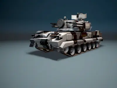 2K22 Tunguska -  Russian SAM Low-poly 3D model