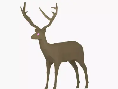 Low Poly Deer Rigged Low-poly 3D model