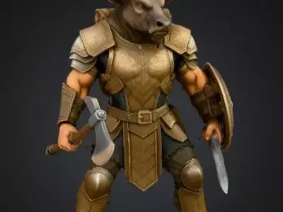 Armored Minotaur Hercule Bull Warrior  3D model