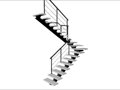 Modern metal stairs  Free 3D model