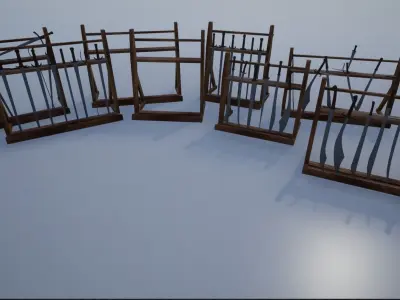Lowpoly Sword Weapon Racks Low-poly 3D model