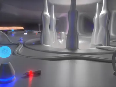 UFO with insides Low-poly 3D model